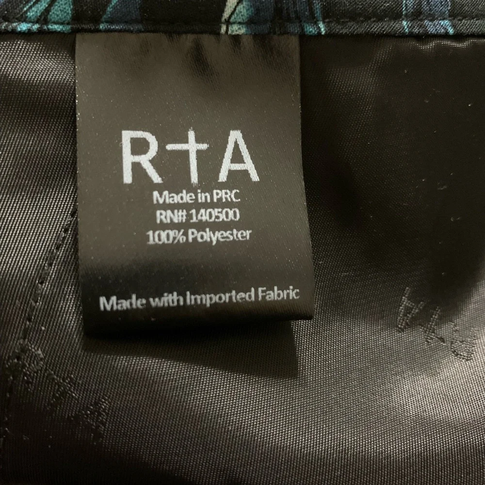 NWT RtA Black/Blue Taja Tropical Pants - Picture 9 of 13